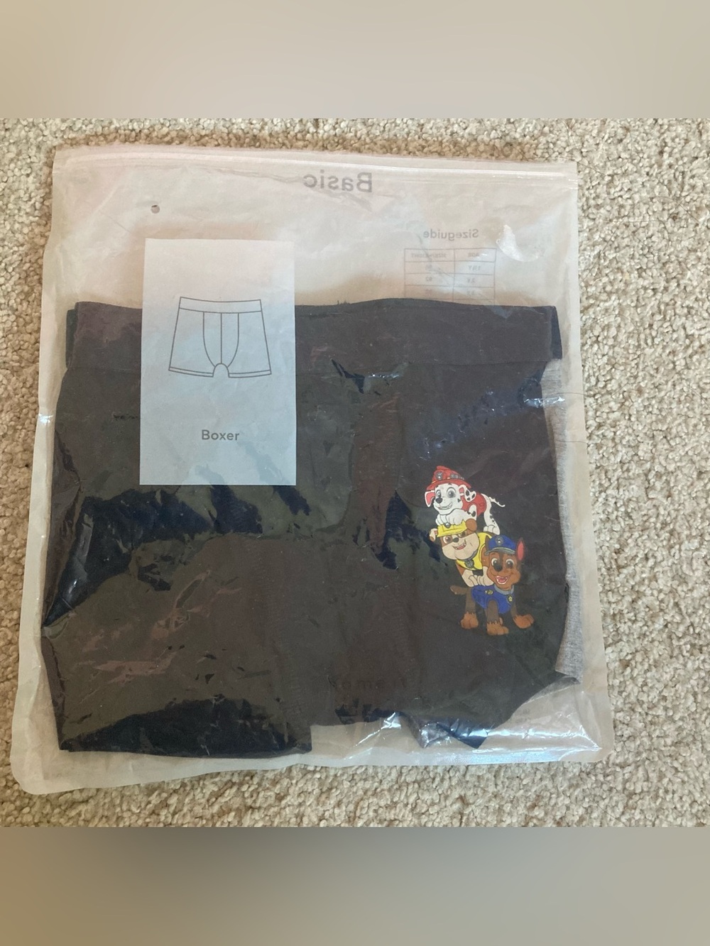 Kids Black Boxer Briefs with Cartoon Character Print